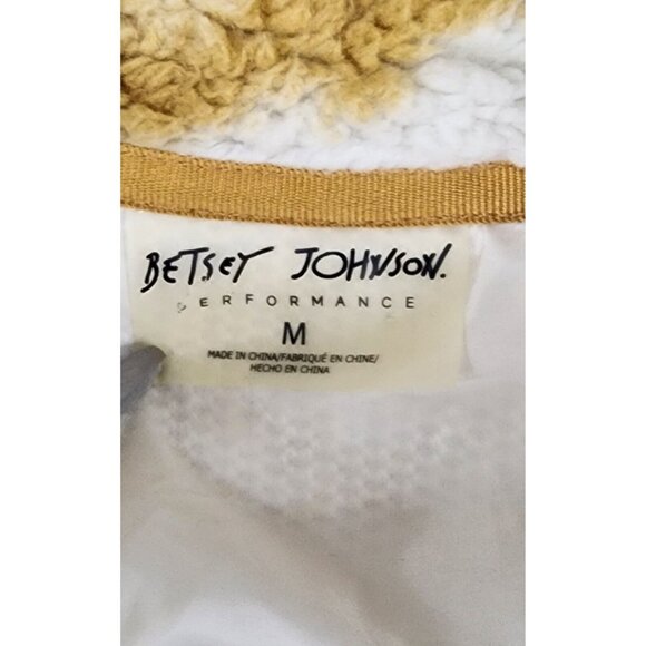 Betsy Johnson Performance Jacket Womens Medium Brown White Full Zip Faux Sherpa - Picture 4 of 12